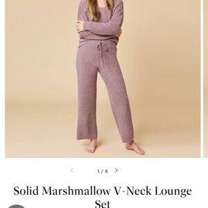 Marshmallow V-Neck Lounge Set - Dusty Mauve